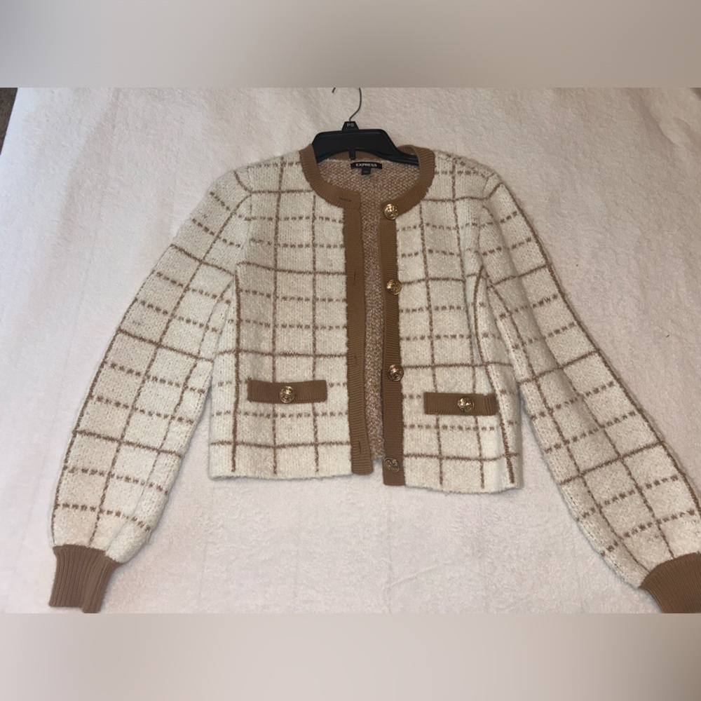 XS express gold button jacket/thick sweater.